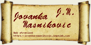 Jovanka Masniković vizit kartica